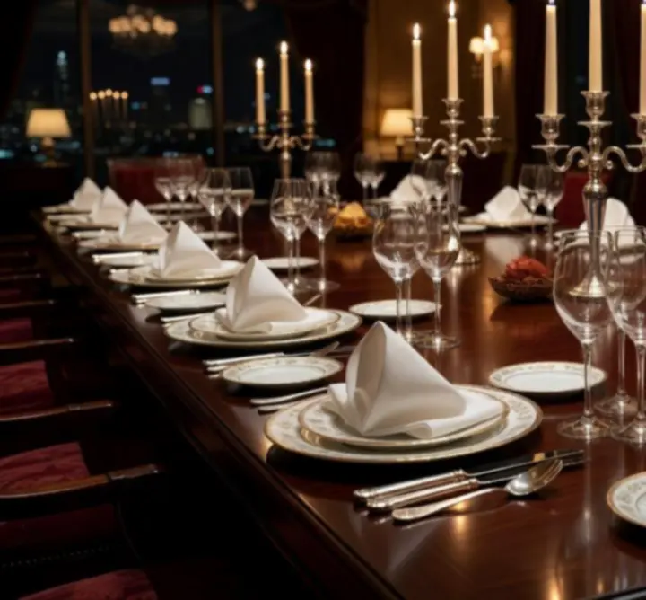 Elegancko nakryty stół w restauracji à la carte w Hotelu Fun Zone